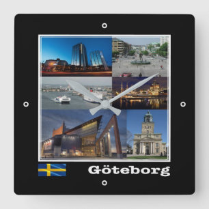 zSE004 GOTHENBURG, Schweden, Europa, Quadratische Wanduhr
