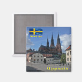 zSE007 UPPSALA, Schweden, Europa, Kühlschrank Magnet (Vorderseite/Rückseite)