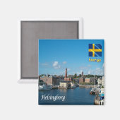 zSE015 HELSINGGORG, Schweden, Europa, Kühlschrank Magnet (Vorderseite/Rückseite)