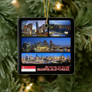 zSG003 SINGAPUR Collage LION CITY, Asia, Keramikornament