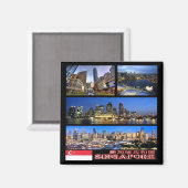 zSG003 SINGAPUR Collage LION CITY, Asia, Kühlschra Magnet (Vorderseite/Rückseite)