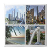 zSG005 SINGAPUR by day LION CITY, Asia, Fliese (Vorderseite)