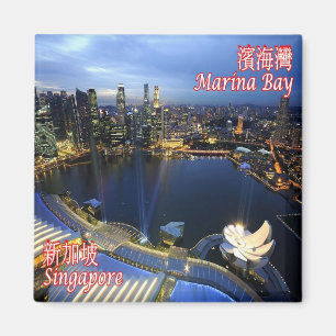 zSG008 SINGAPUR Skyline LION CITY, Asia, Kühlschra Magnet