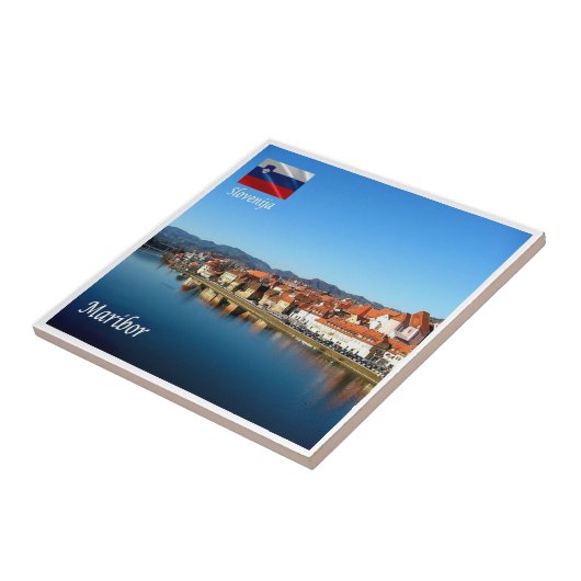 zSI013 DRAVA IN MARIBOR, Slowenien, Fliese (Seite)