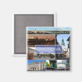 zSK004 BRATISLAVA, Slowakei, Europa, Kühlschrank Magnet (Vorderseite/Rückseite)