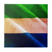 zSL02 SIERRA LEONE, Waving Flag, Afrika, Fliese (Vorderseite)