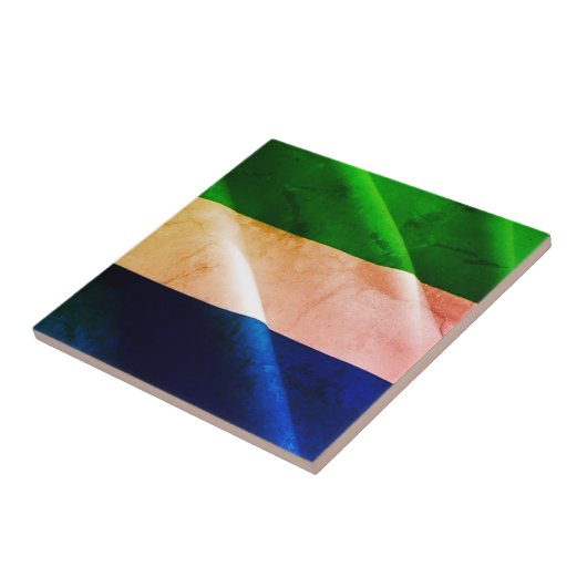 zSL02 SIERRA LEONE, Waving Flag, Afrika, Fliese (Seite)