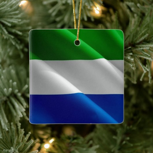 zSL02 SIERRA LEONE, Waving Flag, Afrika, Keramikornament (Baum)
