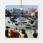 zSN010 SENEGAL, Luft View, Afrika, Keramikornament (Rückseite)