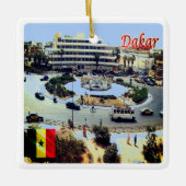 zSN010 SENEGAL, Luft View, Afrika, Keramikornament (Vorderseite)