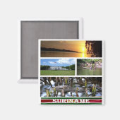 zSR003 SURINAME, Mosaik, Amerika, Kühlschrank Magnet (Vorderseite/Rückseite)