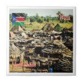 zSS005 WAU, Huts Outside, Südsudan, Afrika, Fliese (Vorderseite)