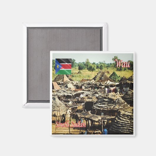 zSS005 WAU, Huts Outside, Südsudan Afrika Kühlschr Magnet (Vorderseite/Rückseite)