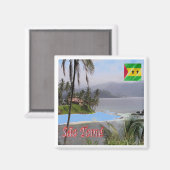 zST003 SAO TOME', Panorama, Afrika, Kühlschrank Magnet (Vorderseite/Rückseite)