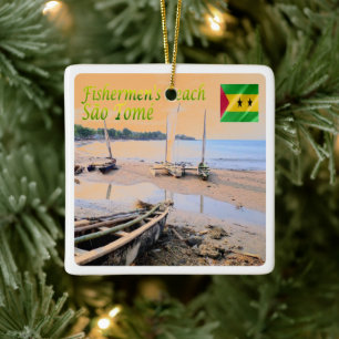 ZST005 SAO TOMÈ, Fishermen's Beach, Afrika, Keramikornament