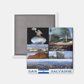 zSV010 EL SALVADOR, Mosaik, Amerika, Kühlschrank Magnet (Vorderseite/Rückseite)