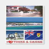 zTC003 TURKS und CAICOS Inseln I Liebe, Kühlschran Magnet (Vorne)