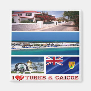 zTC003 TURKS und CAICOS Inseln I Liebe, Kühlschran Magnet