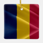 zTD002 CHAD, Waving Flag, Afrika, Keramikornament (Vorderseite)