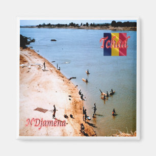 zTD005 N'DJAMENA, Coast beach Chari, Kühlschrank Magnet