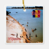 zTD005 N'DJAMENA, Küstenstrand Chari, Keramikornament (Vorderseite)