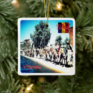 zTD006 N'DJAMENA Horse People, CHAD, Afrika, Keramikornament