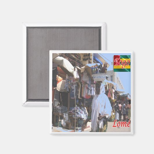 zTG004 LOME' Togo, Afrika, Kühlschrank Magnet (Vorderseite/Rückseite)