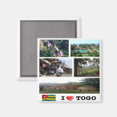 zTG009 TOGO I Liebe, Mosaik, Afrika, Kühlschrank Magnet (Vorderseite/Rückseite)