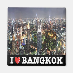 zTH012 i Liebe BANGKOK by night, Thailand, Kühlsch Magnet