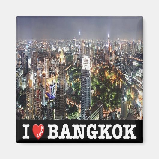 zTH012 i Liebe BANGKOK by night, Thailand, Kühlsch Magnet (Vorne)