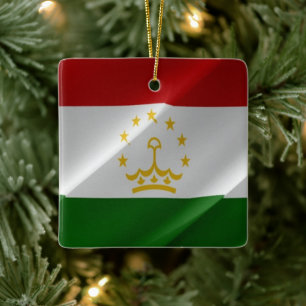 zTJ002 waving Tadschik FLAG Tadschikistan, Asien, Keramikornament