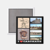 zTN016 CARTHAGE I Liebe, Mosaik, Tunesien, Kühlsch Magnet (Vorderseite/Rückseite)