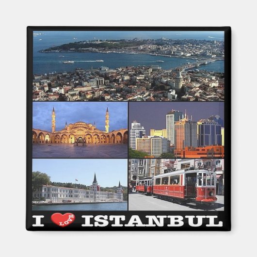 zTR012 ISTANBUL "I LIEBE", Türkei, Europa, Kühlsch Magnet (Vorne)