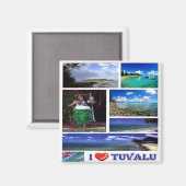 zTV003 TUVALU I LIEBE, Mosaik, Ozeanien, Kühlschra Magnet (Vorderseite/Rückseite)