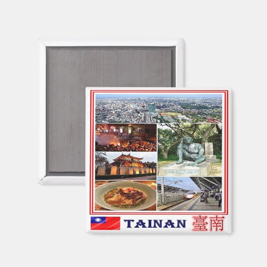 zTW008 TAINAN, Mosaik, Taiwan Formosa, Kühlschrank Magnet (Vorderseite/Rückseite)
