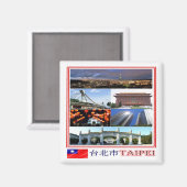 zTW009 TAIPEI, Mosaik, Taiwan Formosa, Kühlschrank Magnet (Vorderseite/Rückseite)