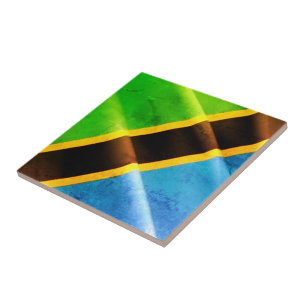zTZ002 TANZANIA, Waving Flag, Africa, Fliese
