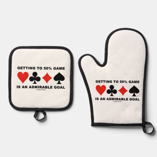 Zu 50 % zu spielen ist ein wunderbares Ziel Ofenhandschuh & Topflappen-Set (Vorderseite)