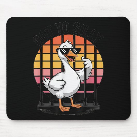 Zu Alberne Gänsestrasse Retro Sungles Jail Bird go Mousepad (Vorne)