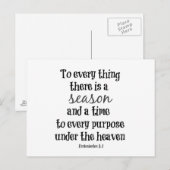 Zu allem gibt es eine Saison Bibel Verse Postkarte (Vorne/Hinten)