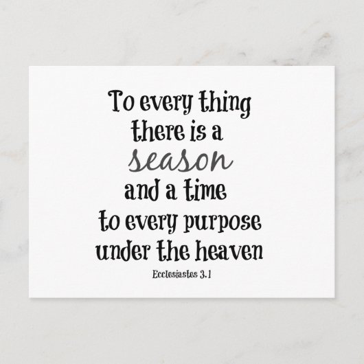 Zu allem gibt es eine Saison Bibel Verse Postkarte (Vorderseite)