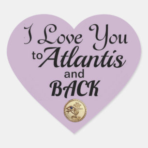 zu Atlantis und zurück - Gold-Logo-Heart-Aufkleber Herz-Aufkleber