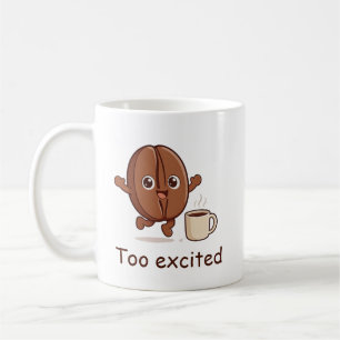Zu aufgeregter süßer Kaffeebohnen-Charakter Kaffeetasse