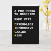 Zu beschreibende personalisierte Wörter Karte (Gelbe Blume)