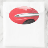 Zu Chrome! Zu Cool! Ovaler Aufkleber (Tasche)
