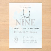 Zu Cloud 9 Elegantes Brautparty Acryleinladungen (Vorderseite)