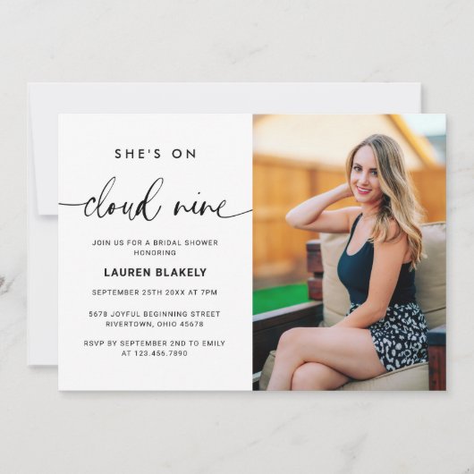Zu Cloud-9-Foto-Brautparty Einladung (Vorderseite)