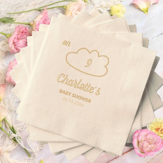 zu Cloud 9 Minimalistisch Elegant Baby Shower Servietten Mit Folie