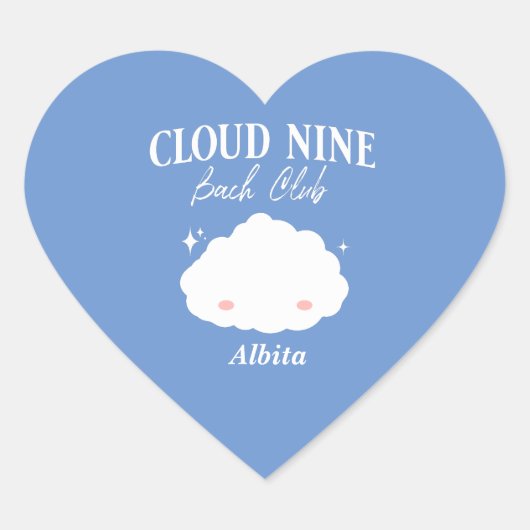 zu Cloud-Junggeselinnen-Abschied Herz-Aufkleber (Vorderseite)