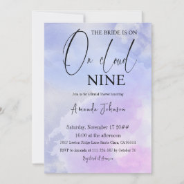 zu Cloud Nine 9 Calligraphy Blue Brautparty Einladung